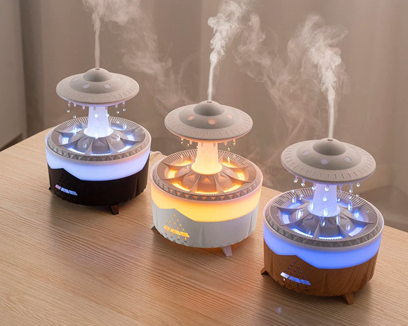 New UFO Raindrop Humidifier Water Drop Air Humidifier USB Aromatherapy Essential Oils Aroma Air Diffuser Household Mist Maker Home Decor