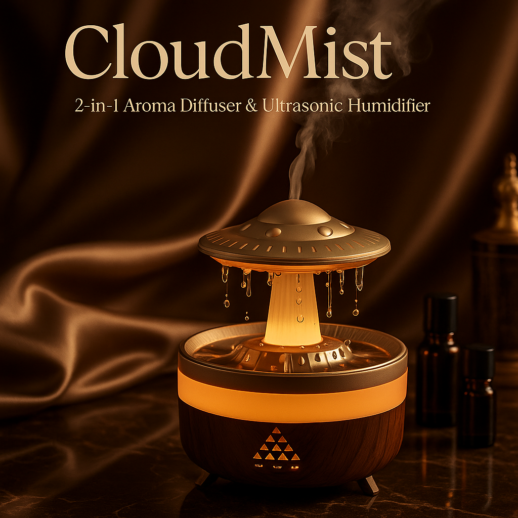 New UFO Raindrop Humidifier Water Drop Air Humidifier USB Aromatherapy Essential Oils Aroma Air Diffuser Household Mist Maker Home Decor